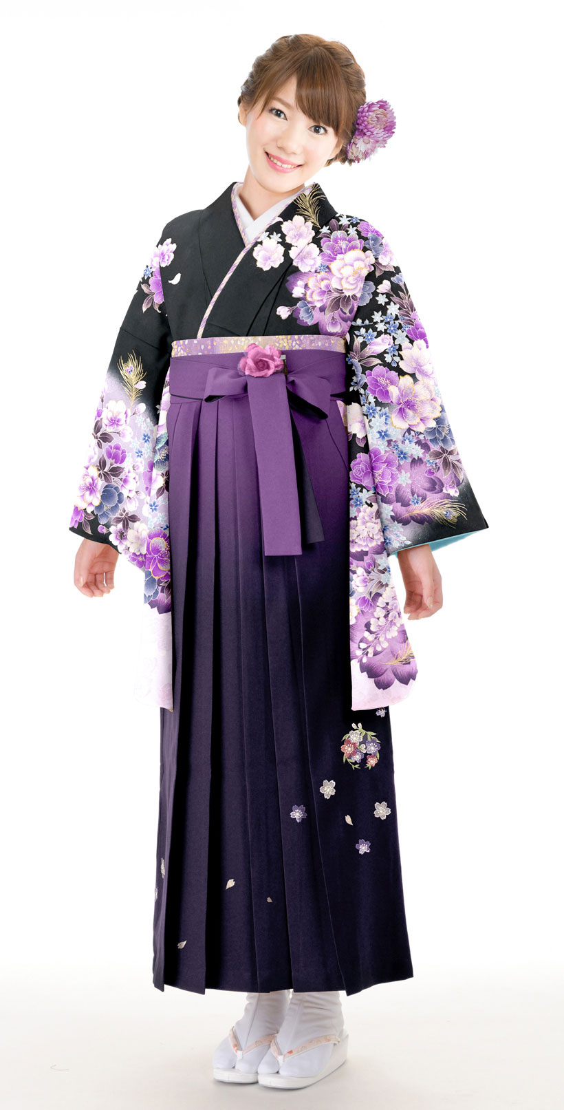 着物袴セット ジュニア用へ直し135～150cm 袴色選択可能 NO26830の+