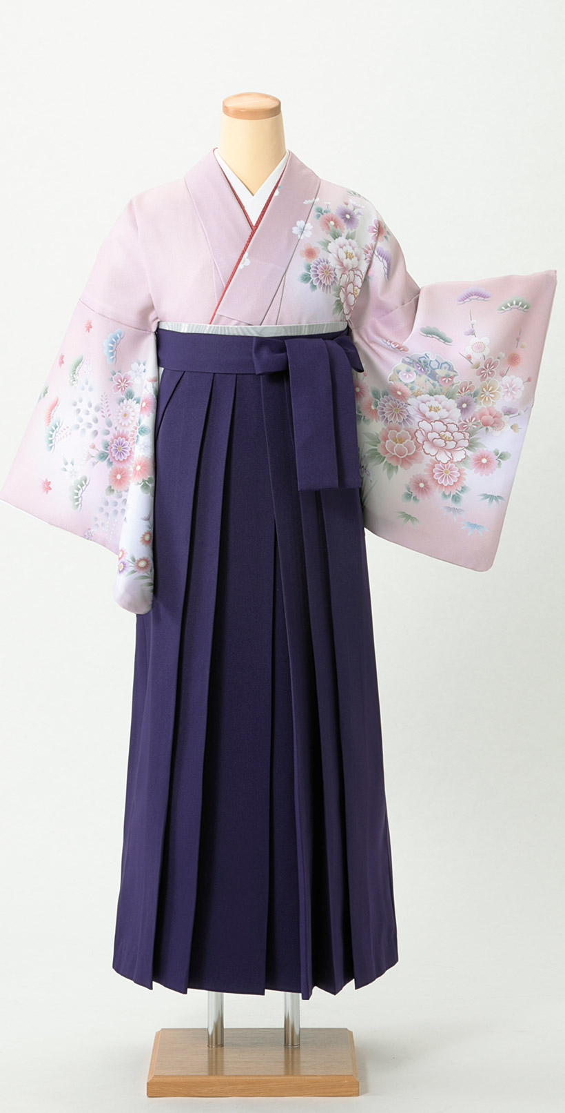 レンタル袴&着物 「桜色 菊ぼたん 卒業式着物（訪問着）」&「紫