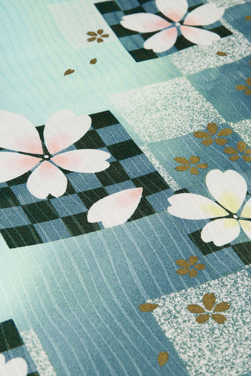 レンタル袴&着物 「ミント 花市松」&「ワイン たて柄」 | 小振袖