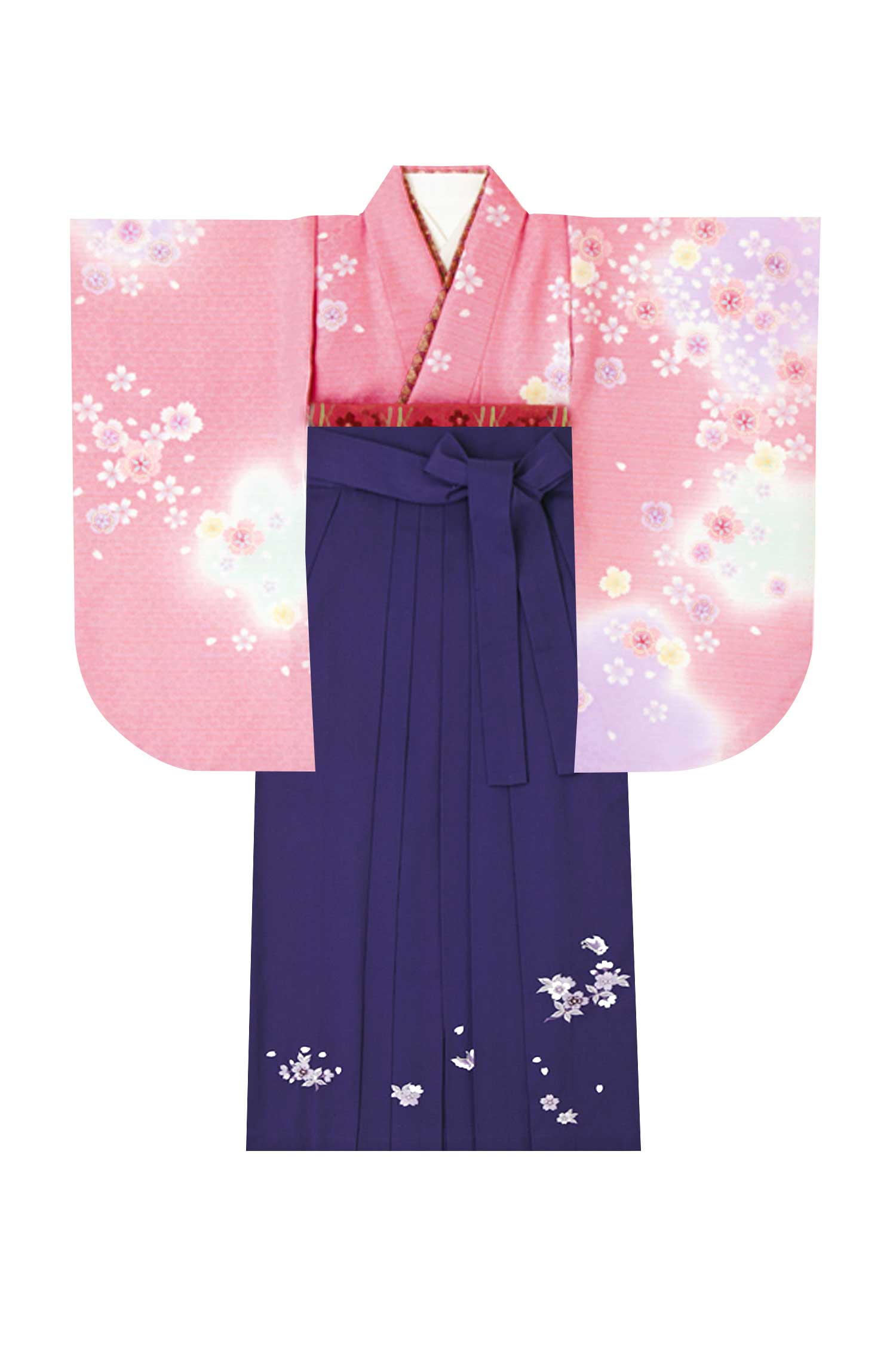 レンタル袴&着物 「ピンク いろ桜」&「紫 桜蝶刺しゅう」 | 小振袖