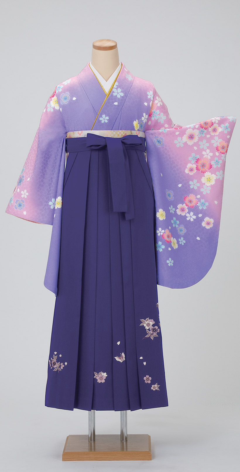 ????卒業式袴紫桜刺繍????