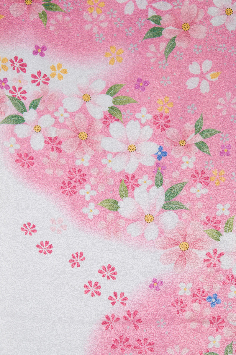 レンタル袴&着物 「白ピンク 小花ちらし」&「ピンク 花地紋」 | 小振袖