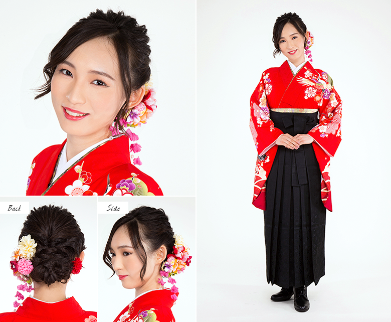 袴スタイルにおすすめのルーズアップヘアアレンジ例３