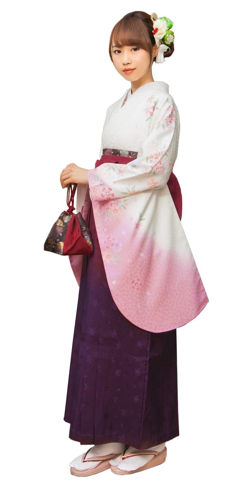 王道淡いピンクの袴スタイル